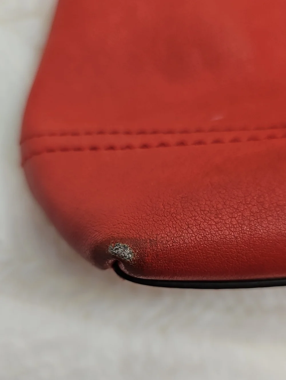 Coach Mini Rory Satchel Handbag Red Leather Silver Hardware Tassels